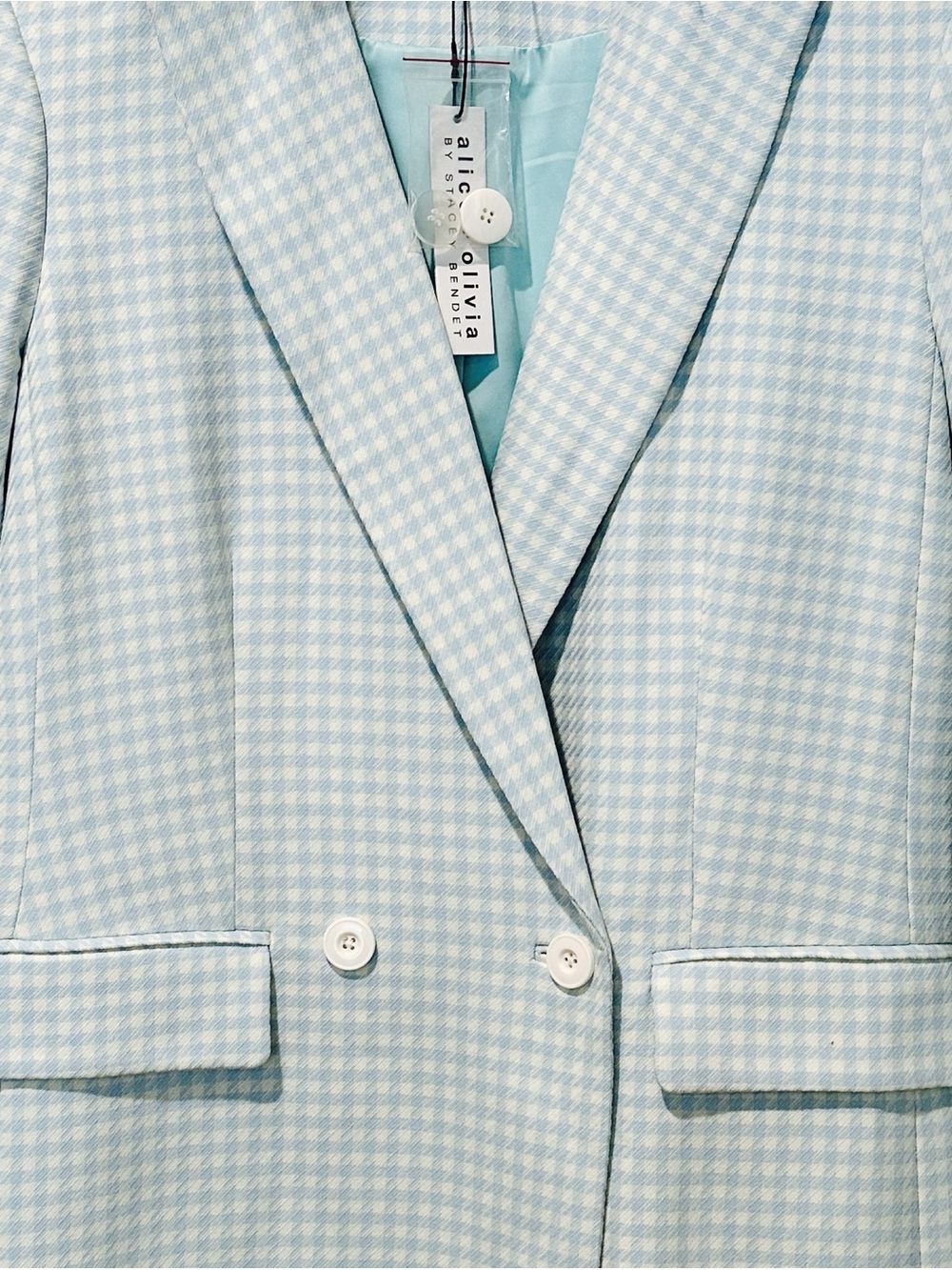 Alice + Olivia "Justin" longline blazer the houndstooth print - Picture 4 of 16